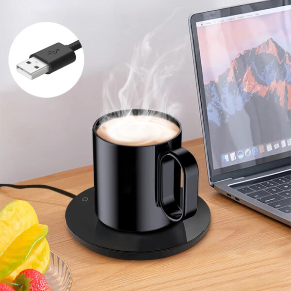 1 Mug Warmer USB Cup Warmer Coffee Cup Heater Thermostatic Heating Coaster Cup Electric Milk Tea Coffee Mug Warmer for Office Home